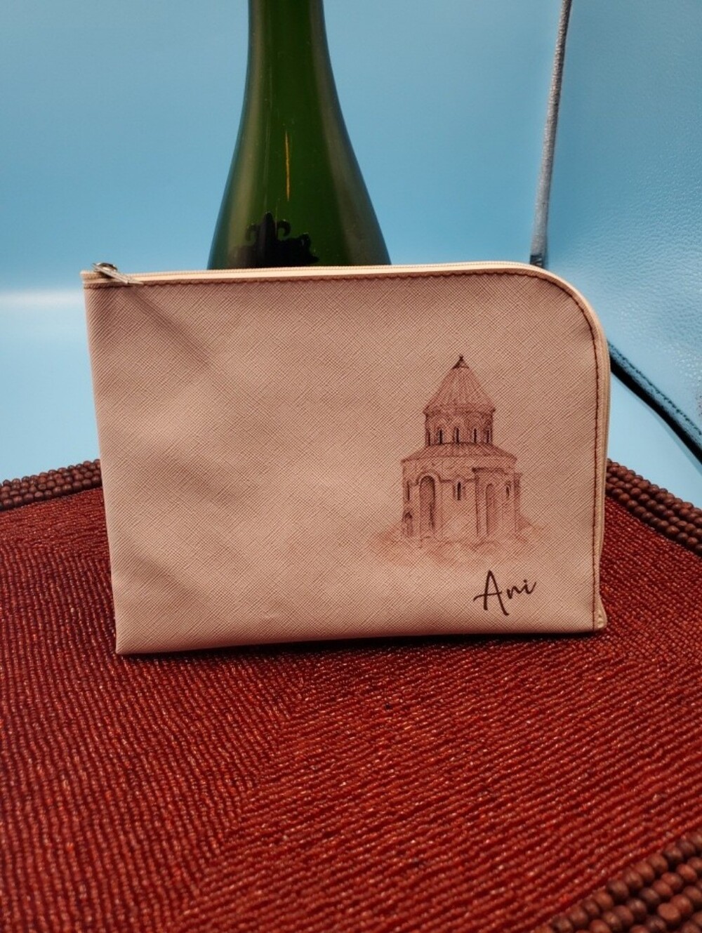Turkish Airlines Amenity Kit Travel Bag medieval Church of St. Gregory ANI (C13)